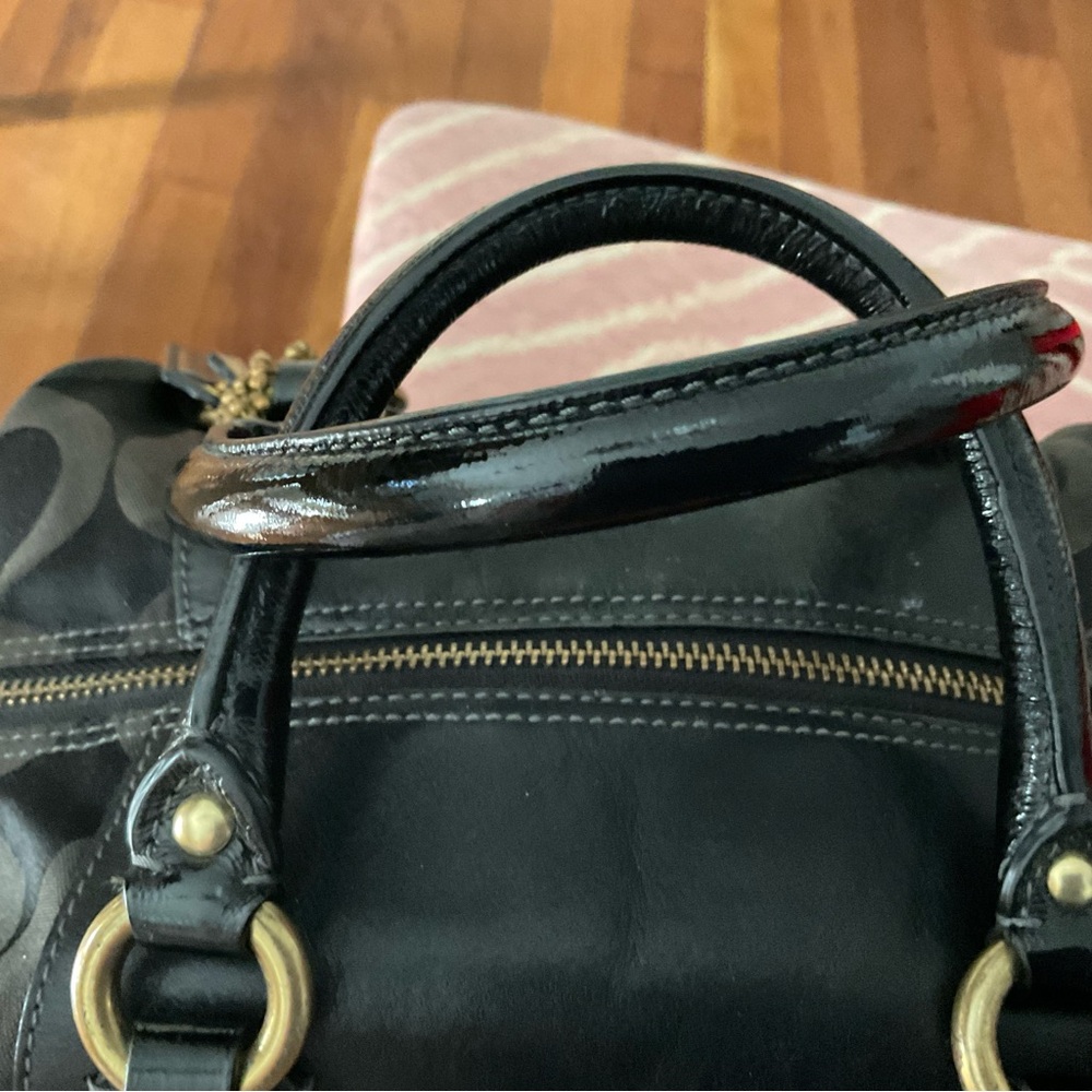 Coach Madison's black satchel has three tags and is in EUC - Picture 4 of 13